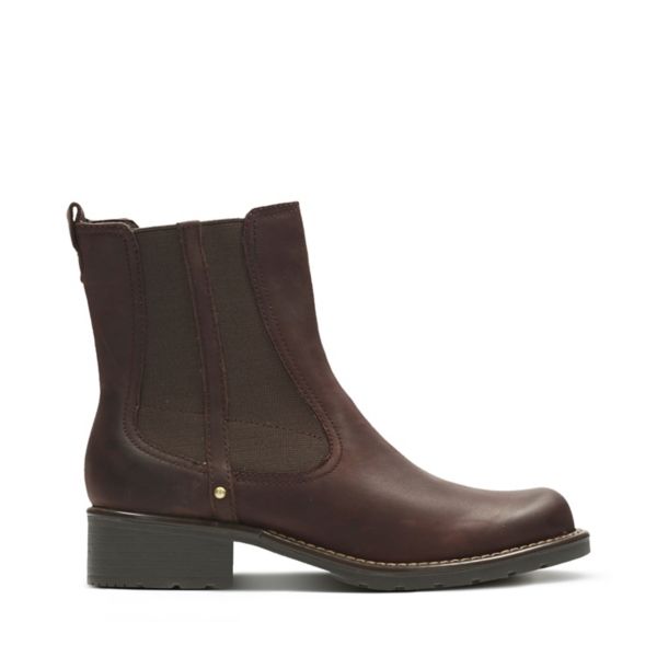 Clarks Womens Orinoco Club Ankle Boots Burgundy | UK-1379405